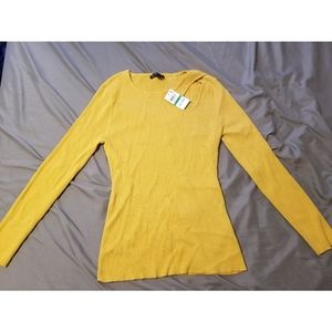 Mustard open shoulder sweater
